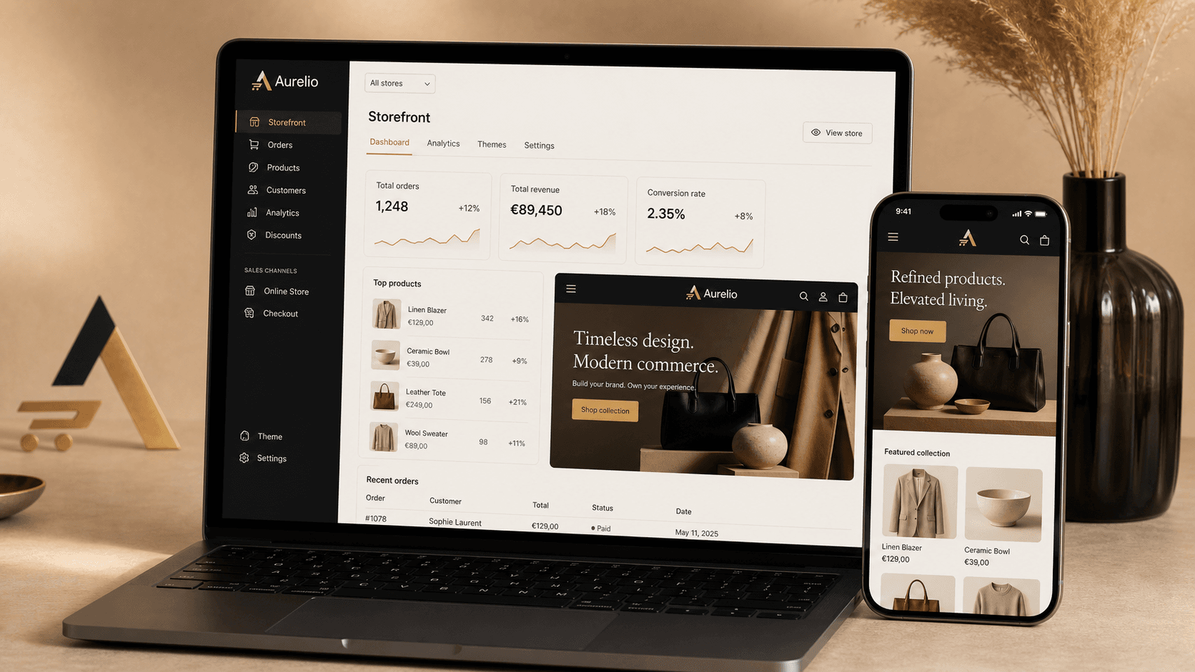 Aurelio E-commerce platform preview